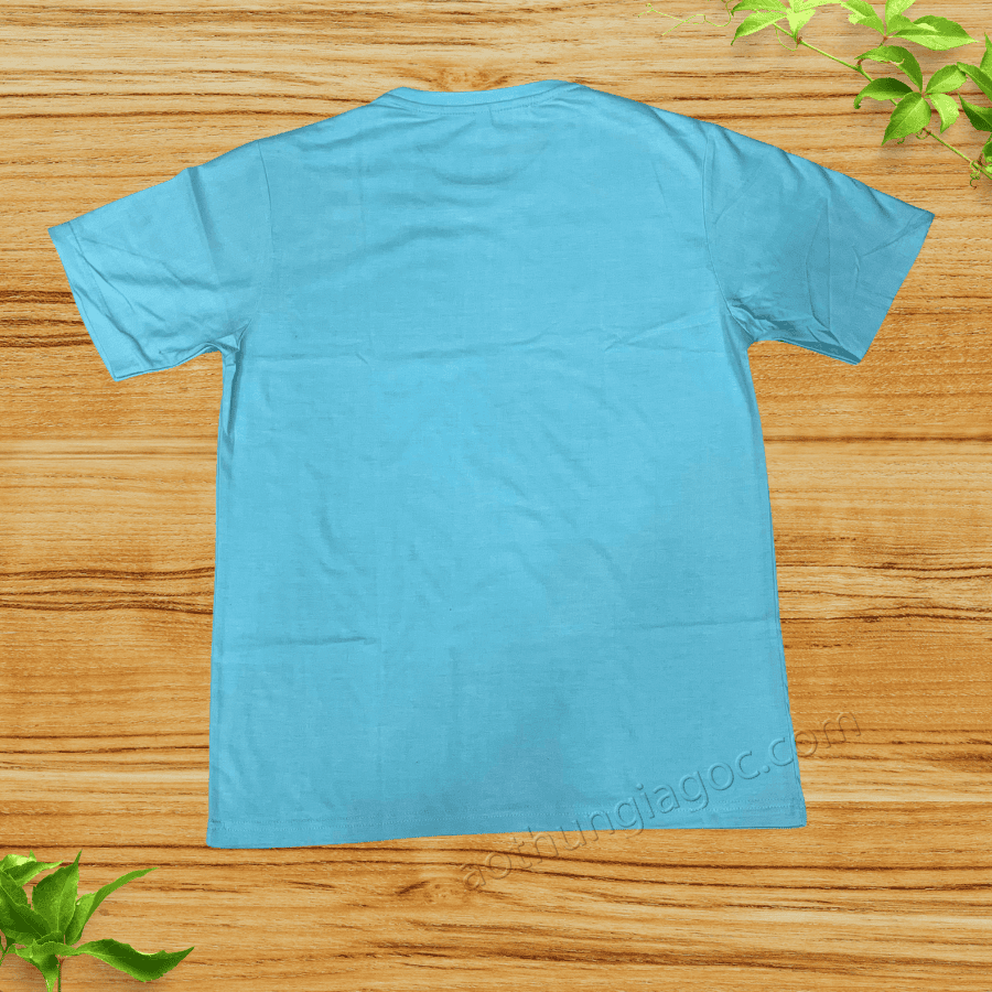 Áo Thun Cotton 2 Chiều 65/35 Màu Xanh Dương Lợt